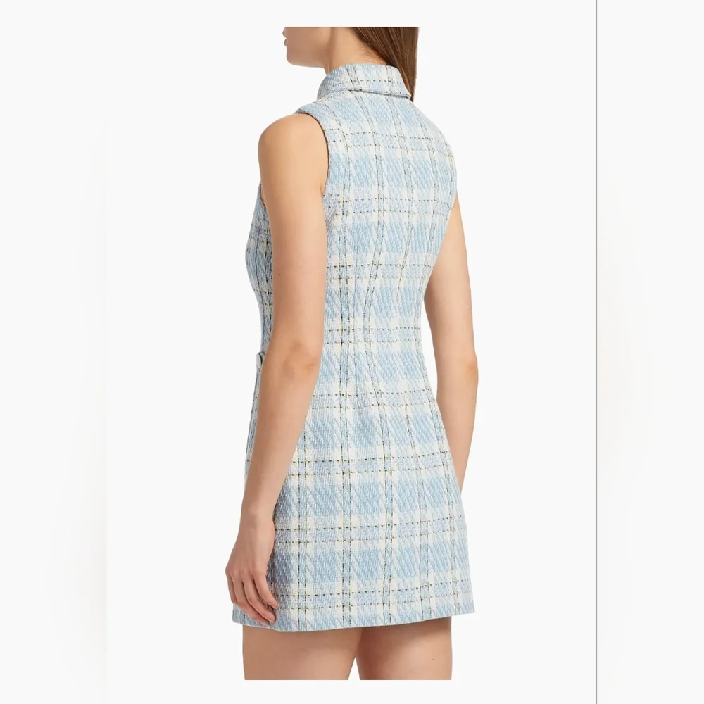 💙🔹️Toccin 🔹️sophia Plaid Tweed Button Front Mini  Dress - Picture 2 of 8